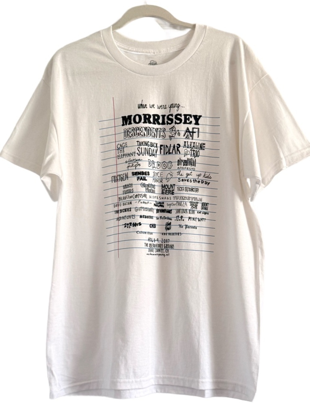 🍁 Morrissey When We Were Young White Short Sleeve Graphic Tee Large